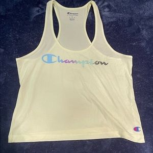 Champion top, size small, color is light neon yellow